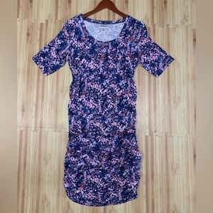 Motherhood Maternity medium print dress with side ruching